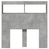 vidaXL Headboard Cabinet with LED Concrete Grey 100x17x102 cm