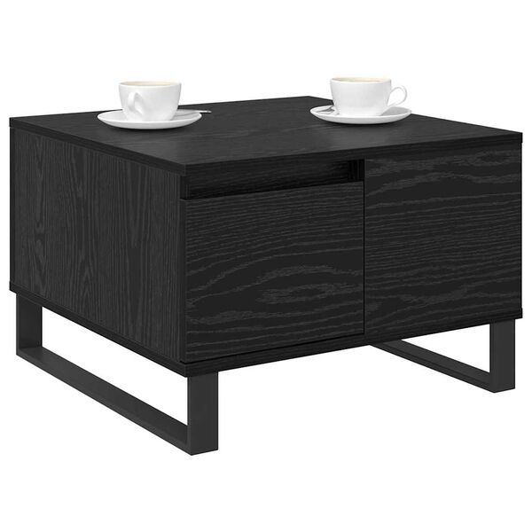 vidaXL Coffee Table Black Oak 55 x 55 x 36.5 cm Engineered Wood