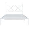 vidaXL Metal Bed Frame without Mattress with Headboard White 107x203cm