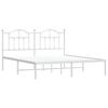 vidaXL Metal Bed Frame without Mattress with Headboard White 183x213cm