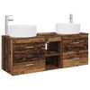 vidaXL Bathroom Furniture Set 3 pcs Old Wood 129 x 44.5 x 80 cm