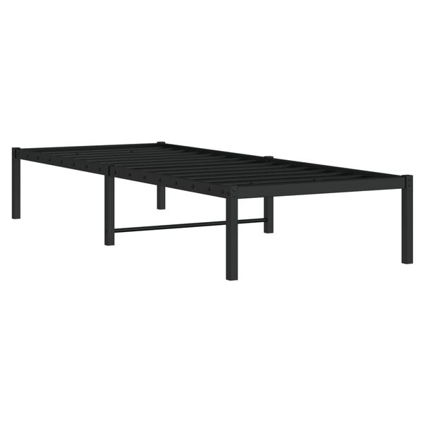 vidaXL Metal Bed Frame without Mattress Black 75x190cm