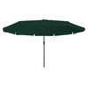 vidaXL Garden Parasol Green and Black 395 x 395 x 245 cm