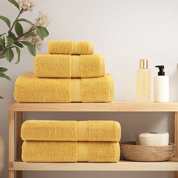 vidaXL Premium Shower Towels "SOLUND" 10 pcs Gold 70x140 cm 600 gsm