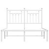 vidaXL Metal Bed Frame without Mattress with Headboard White 120x200cm