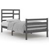 vidaXL Bed Frame without Mattress Grey Solid Wood 90x200 cm