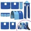 vidaXL Kids'Loft Bed Frame with Curtains, Arch, Slide, Tower