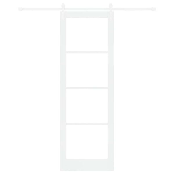 vidaXL Sliding Door ORKDAL White 78 x 232 cm Solid Pine Wood and Glass