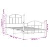 vidaXL Metal Bed Frame without Mattress with Footboard White 100x190cm