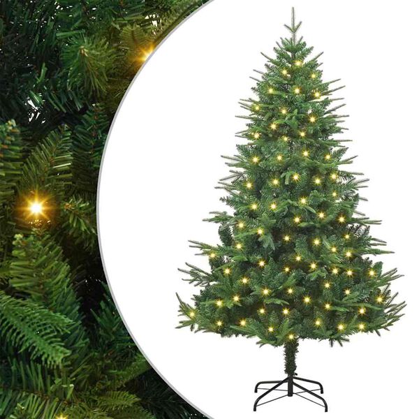 vidaXL Artificial Pre-lit Christmas Tree Green 180 cm PVC and PE