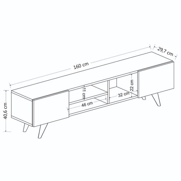 Homemania TV Stand Dore 160x29.7x40.6 cm White and Walnut