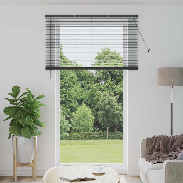 vidaXL Venetian Blind Manual Adjustable Silver Grey 213 x 150 cm PVC