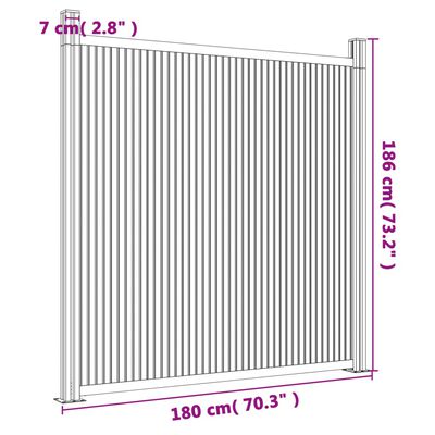 vidaXL Fence Panel WPC Grey 180x186 cm