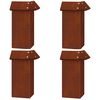 vidaXL Snail Fence 4 pcs 13.5 x 13.5 x 25 cm Weathering Steel Rusty