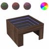 vidaXL Coffee Table with Infinity LED Brown Oak 50x50x30 cm