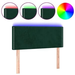 vidaXL LED Headboard Dark Green 80x5x78/88 cm Velvet