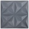 vidaXL Wall Panels 24 pcs Origami Grey 50 x 50 cm XPS Foam