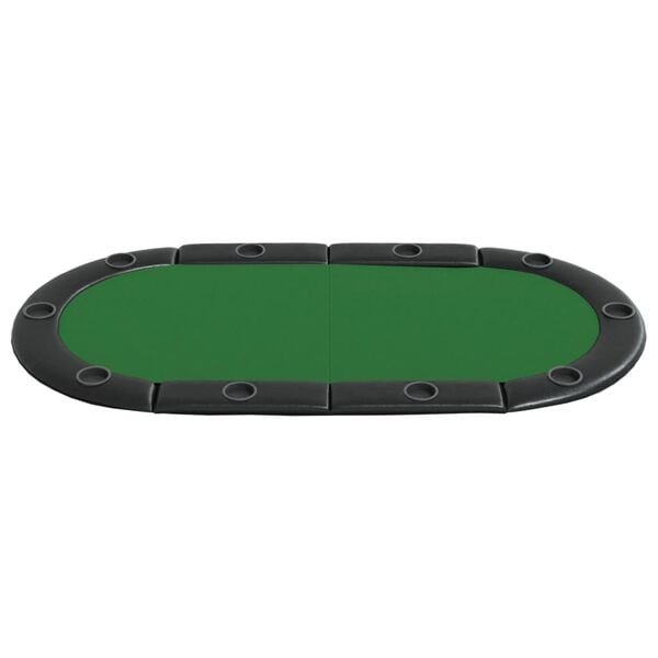 vidaXL 10-Player Folding Poker Tabletop Green 208x106x3 cm