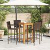 vidaXL 5 Piece Garden Bar Set Brown Solid Wood Acacia and Poly Rattan