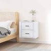vidaXL Wall-mounted Bedside Cabinet High Gloss White 50x36x47 cm