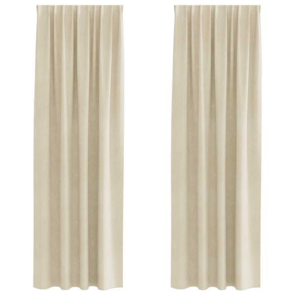 vidaXL Blackout Curtains 2 pcs Cream 140 x 245 cm Velvet