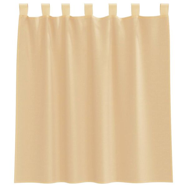 vidaXL Voile Curtains with Loops 2 pcs Sand 140x140 cm
