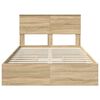 vidaXL Storage Bed with Drawer Sonoma Oak 120 x 190 cm Engineered Wood