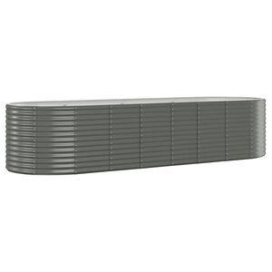 vidaXL Garden Raised Bed Galvanised Steel 322x100x68 cm Grey