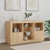 vidaXL Sideboard with LED Lights Sonoma Oak 123x37x67 cm