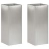 vidaXL Garden Planter 2 pcs Silver 20 x 20 x 50 cm Stainless Steel