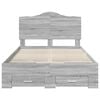 vidaXL Bed Frame with Drawer Grey Sonoma 120 x 190 cm Engineered Wood