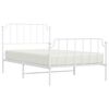 vidaXL Metal Bed Frame without Mattress with Footboard White 107x203cm