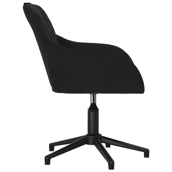 vidaXL Office Chair Height Adjustable Black 56 x 61.5 x 72 cm Velvet