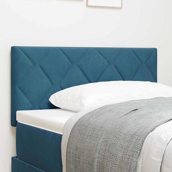 vidaXL LED Headboard with Headboard Dark Blue 100 cm Faux Leather