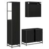 vidaXL Bathroom Furniture Set 3 pcs Black Oak Engineered Wood
