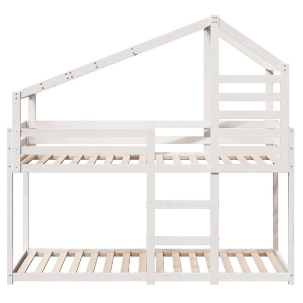 vidaXL Bunk Bed without Mattress White 90x190 cm Single Solid Wood Pine