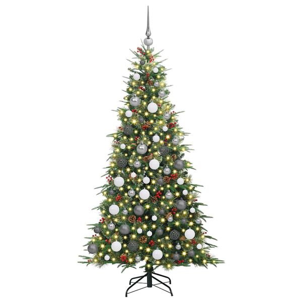 vidaXL Artificial Hinged Christmas Tree Green 180 cm PE and PVC