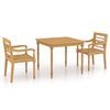 vidaXL 3 Piece Garden Dining Set Solid Teak Wood