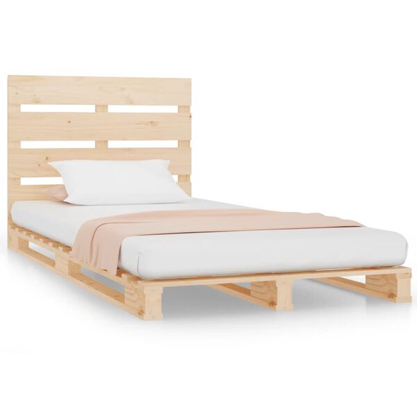 vidaXL Bed Frame without Mattress 75x190 cm Small Single Solid Wood Pine
