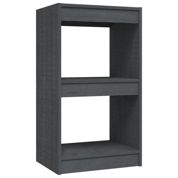 vidaXL Book Cabinet Grey 40x30x71.5 cm Solid Pinewood