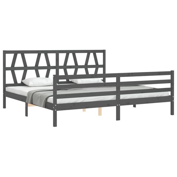 vidaXL Bed Frame without Mattress Grey 200x200 cm Solid Wood