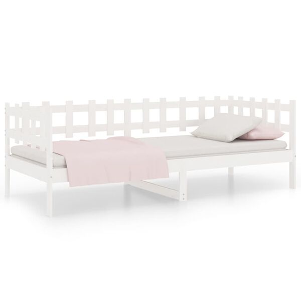 vidaXL Day Bed without Mattress White 80x200 cm Solid Wood Pine