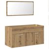 vidaXL Bathroom Cabinet with Mirror Artisan Oak Engineered Wood