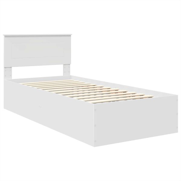 vidaXL Bed Frame with Headboard White 75 x 190 cm Engineered Wood