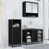 vidaXL Bathroom Furniture Set 3 pcs Black Oak Engineered Wood