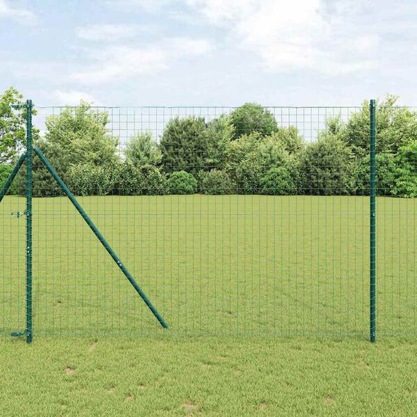 vidaXL Euro Fence Green 1.5 x 10 m PVC-coated iron