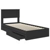 vidaXL Storage Bed with Headboard Black 90 x 190 cm Engineered Wood