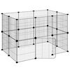 vidaXL 20-Panel Pet Cage with Door Black 105x70x70 cm Steel
