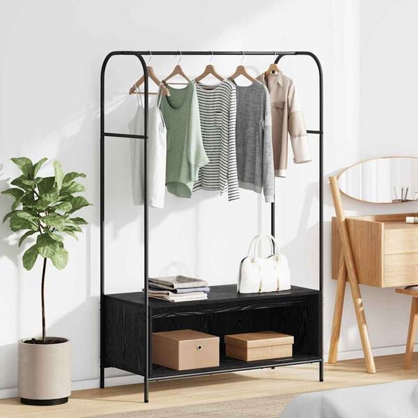 vidaXL Clothes Rack Black 100 x 44 x 160 cm Engineered Wood