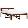 vidaXL Double Bed Frame with Headboard ROSTOCK Dark Brown 140 x 200 cm